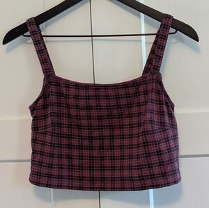 Volcom Plaid Women's Crop Top Medium Sz 8 True To This Dark Academia Excel Used